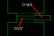 Step 2: Place the door subsector inside the track as show.